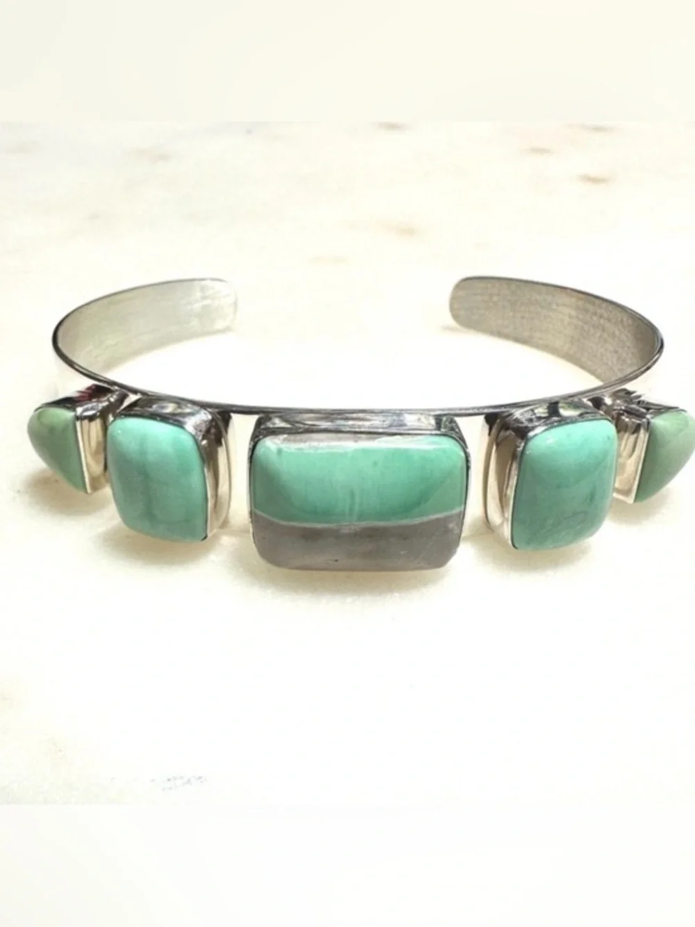 Jay King Green Variscite | Solid Sterling Silver Cuff Bracelet